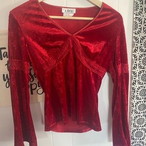 Long sleeve velvet top